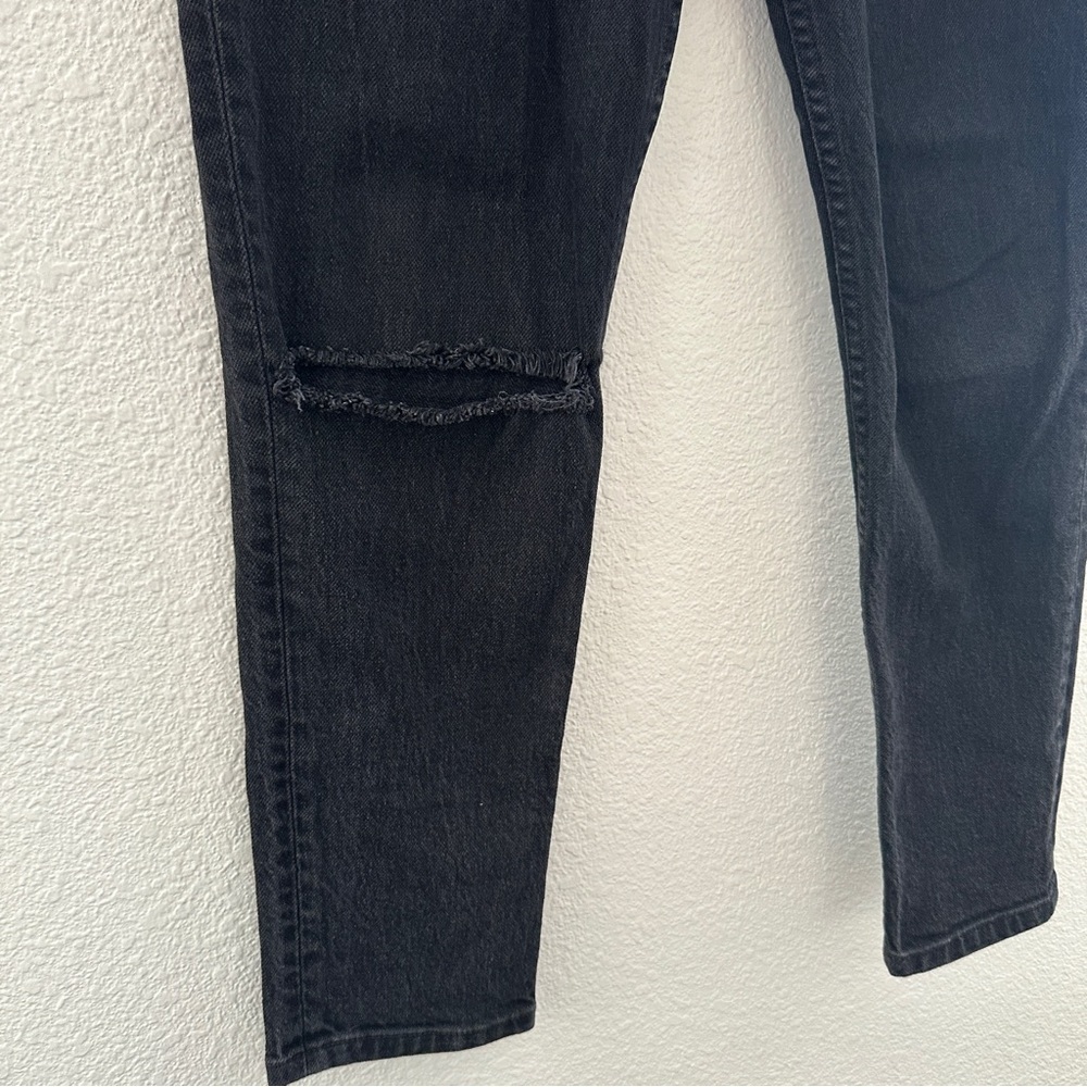 Reformation Jeans Skinny Pants Women 29 Black‎ High Rise Distressed Button Fly - Picture 4 of 10